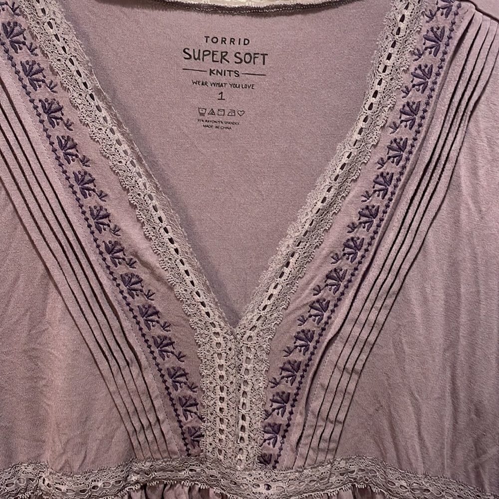 Torrid light purple super soft knit top - Picture 4 of 10